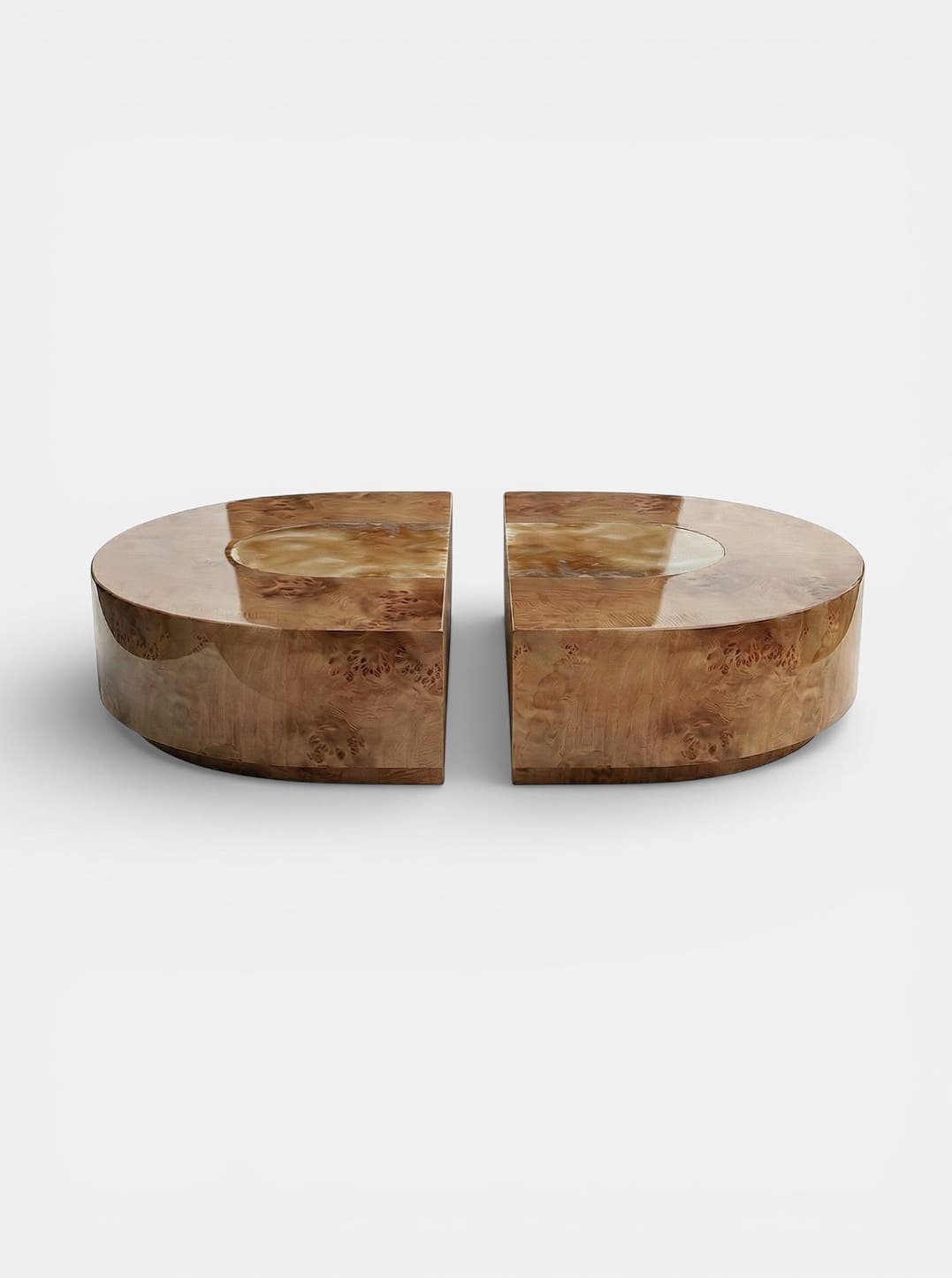 Coffee Table BACI CAPSULE BURL WOOD & HONEY ONYX MARBERA