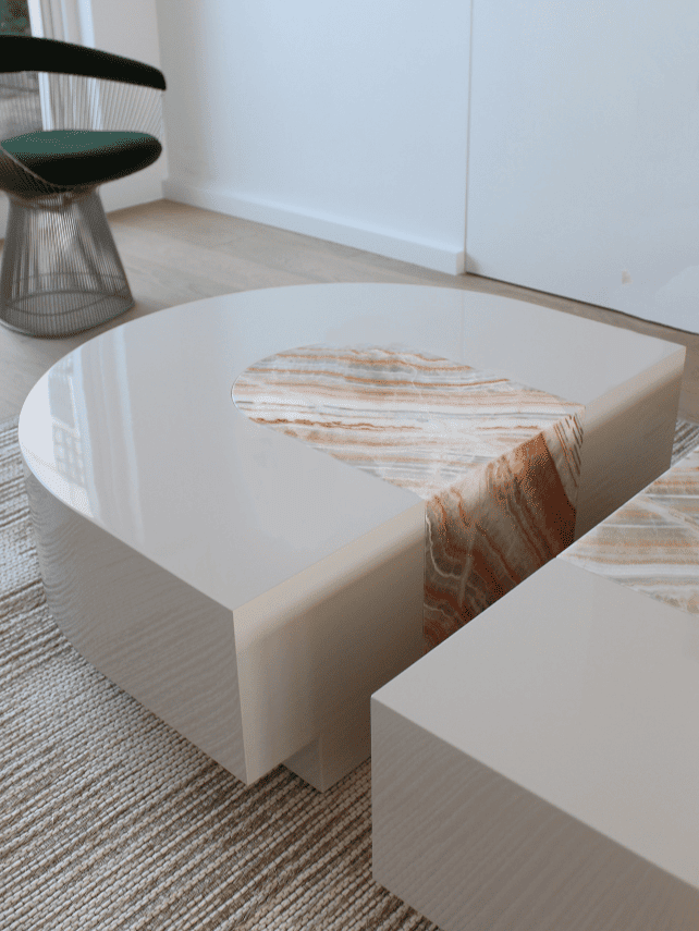 Coffee Table BACI CAPSULE RAINBOW ONYX COFFEE TABLE MARBERA