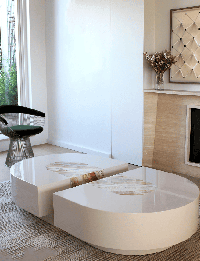Coffee Table BACI CAPSULE RAINBOW ONYX COFFEE TABLE MARBERA