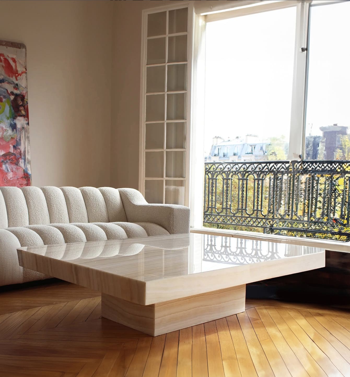 Coffee Table CARA IVORY ONYX MARBERA