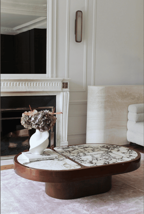 Coffee Table COHESION COFFEE TABLE WOOD & CALACATTA VIOLA MARBLE MARBERA