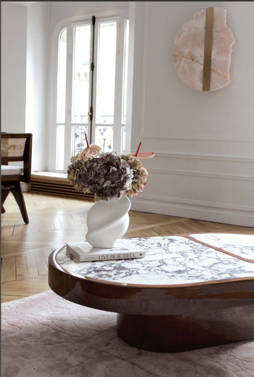 Coffee Table COHESION COFFEE TABLE WOOD & CALACATTA VIOLA MARBLE MARBERA