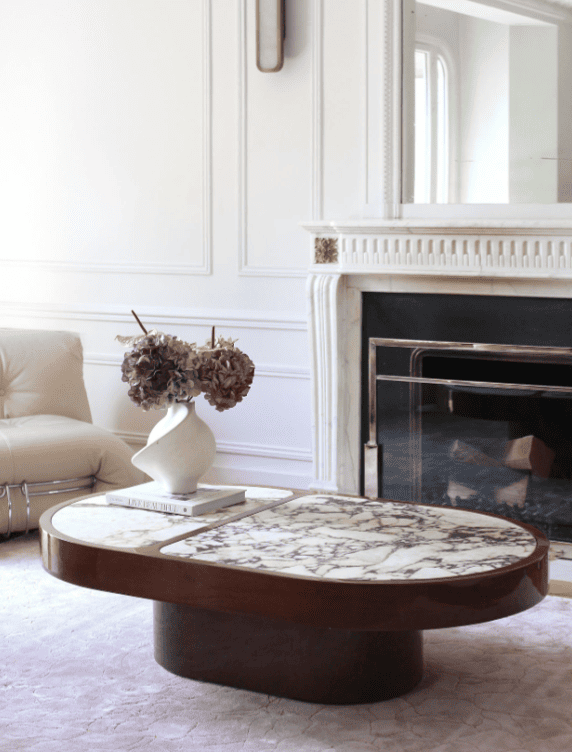 Coffee Table COHESION COFFEE TABLE WOOD & CALACATTA VIOLA MARBLE MARBERA