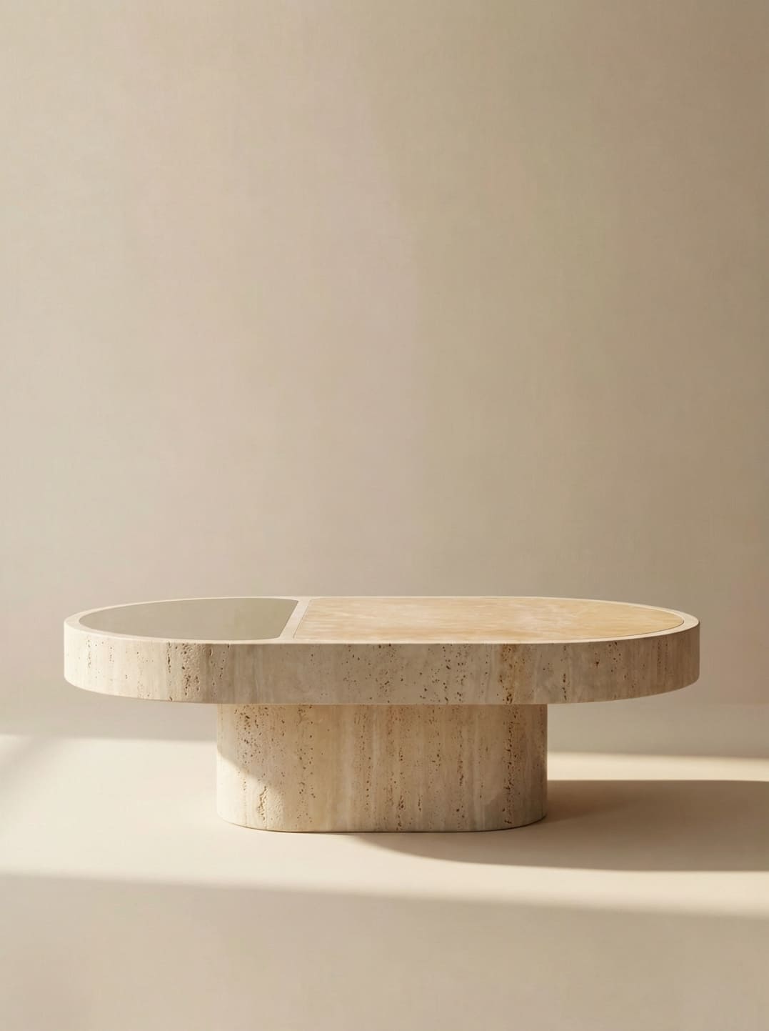 Coffee Table COHESION TRAVERTINE & SUNSET ONYX MARBERA