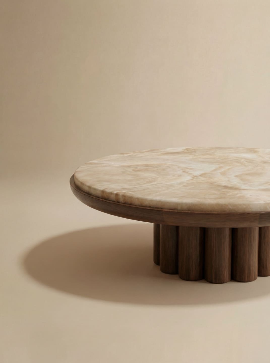 Coffee Table EDONI WOOD & HONEY ONYX MARBERA