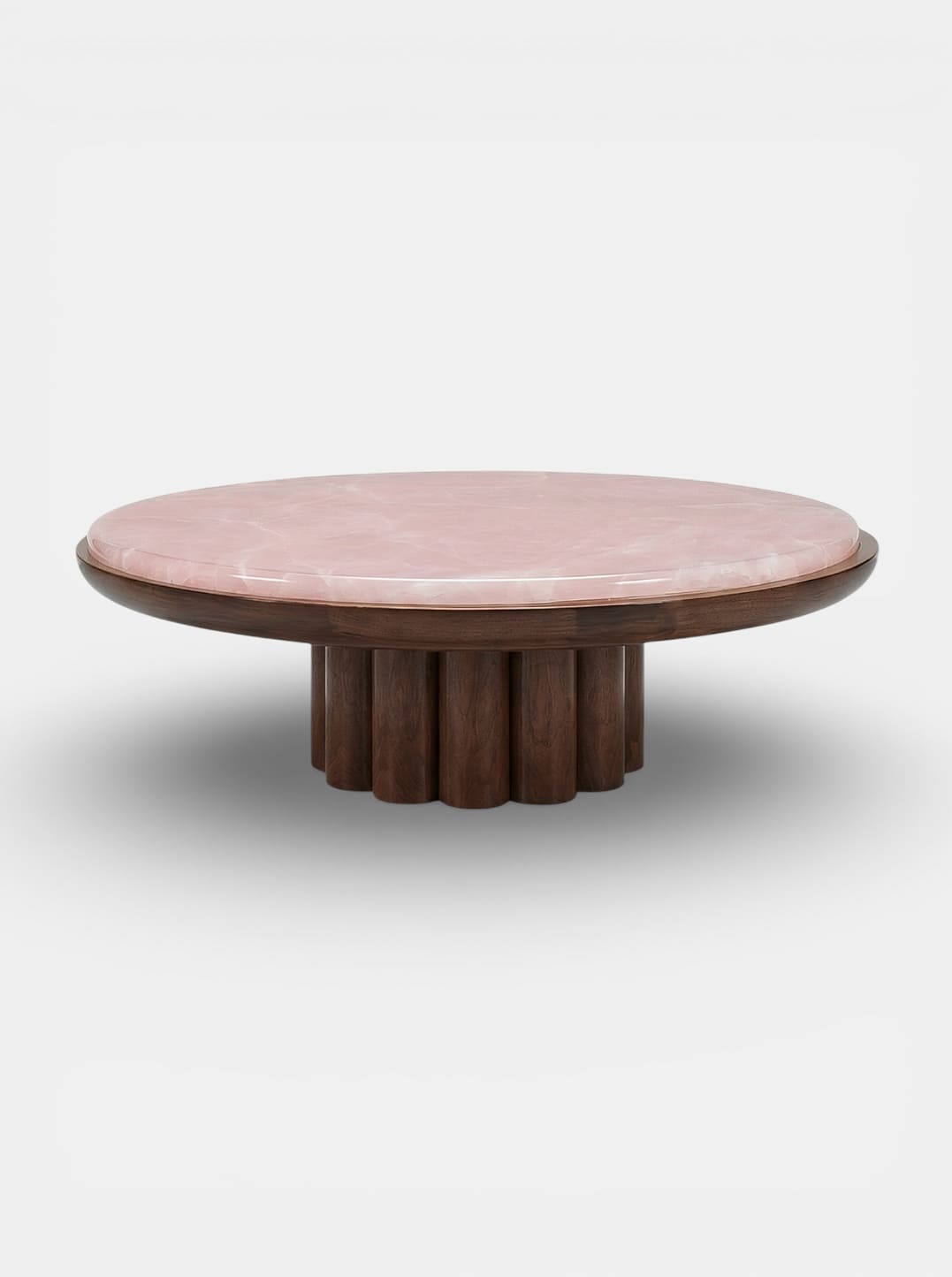Coffee Table EDONI WOOD & PINK ONYX MARBERA