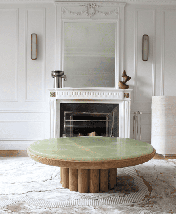 Coffee Table Green Onyx EDONI OAK & ONYX COFFEE TABLE MARBERA