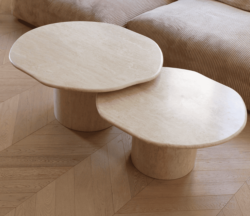 Coffee Table JOAN TRAVERTINE COFFEE TABLE MARBERA