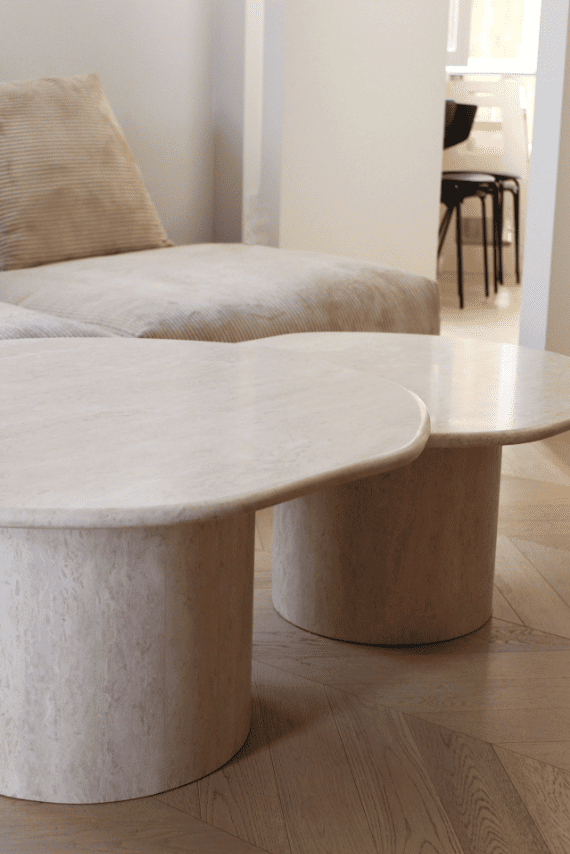 Coffee Table JOAN TRAVERTINE COFFEE TABLE MARBERA