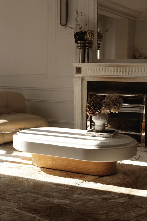 Coffee Table MIRAGE OAK & LACQUERED WOOD MARBERA