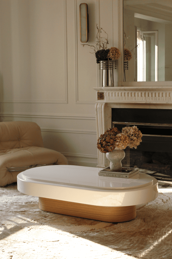 Coffee Table MIRAGE OAK & LACQUERED WOOD MARBERA