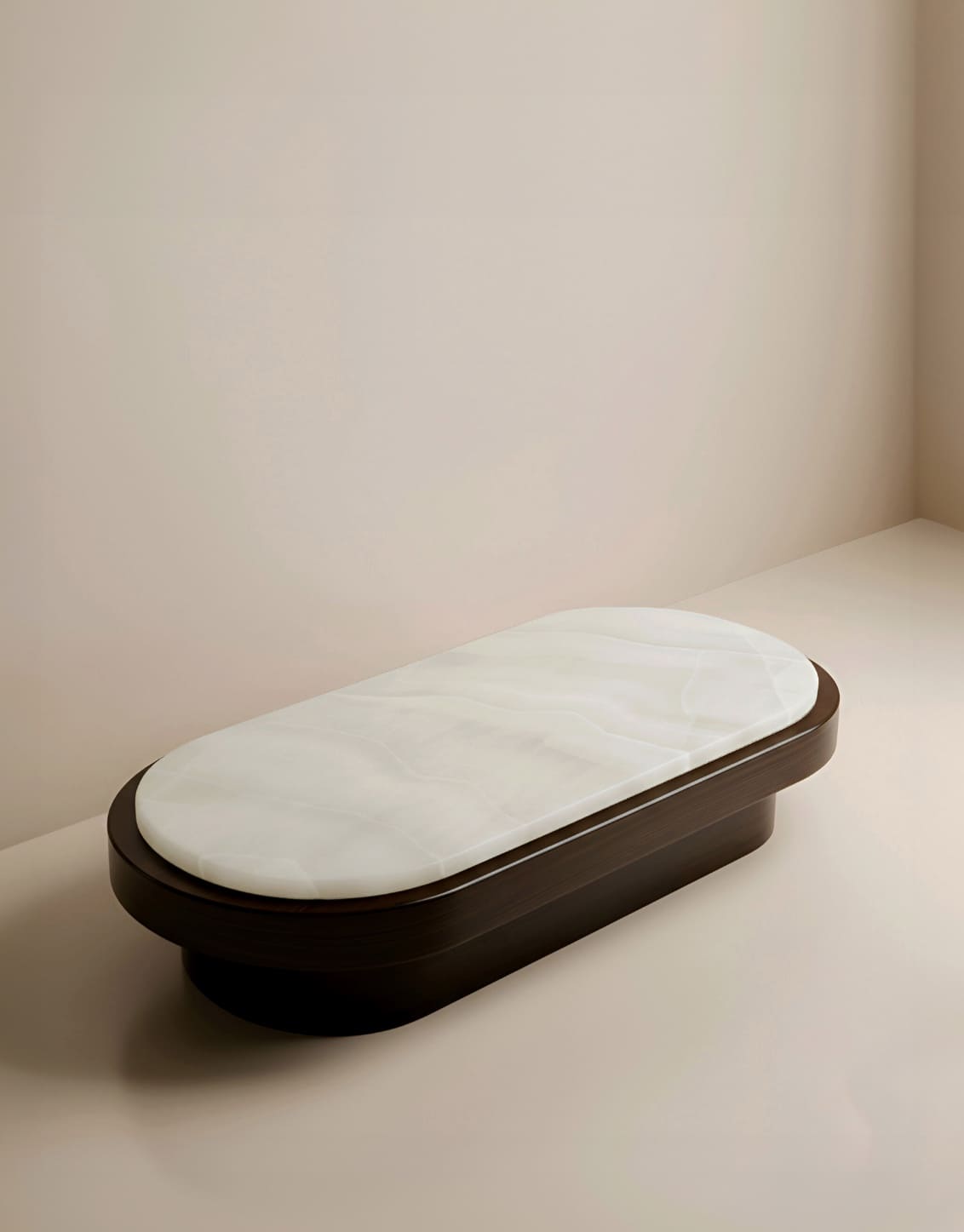 Coffee Table MIRAGE WOOD & WHITE ONYX MARBERA