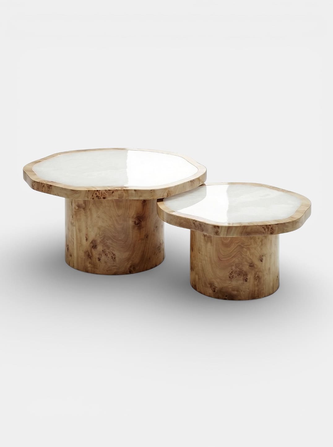 Coffee Table WOODEN JOAN WHITE ONYX DUO MARBERA