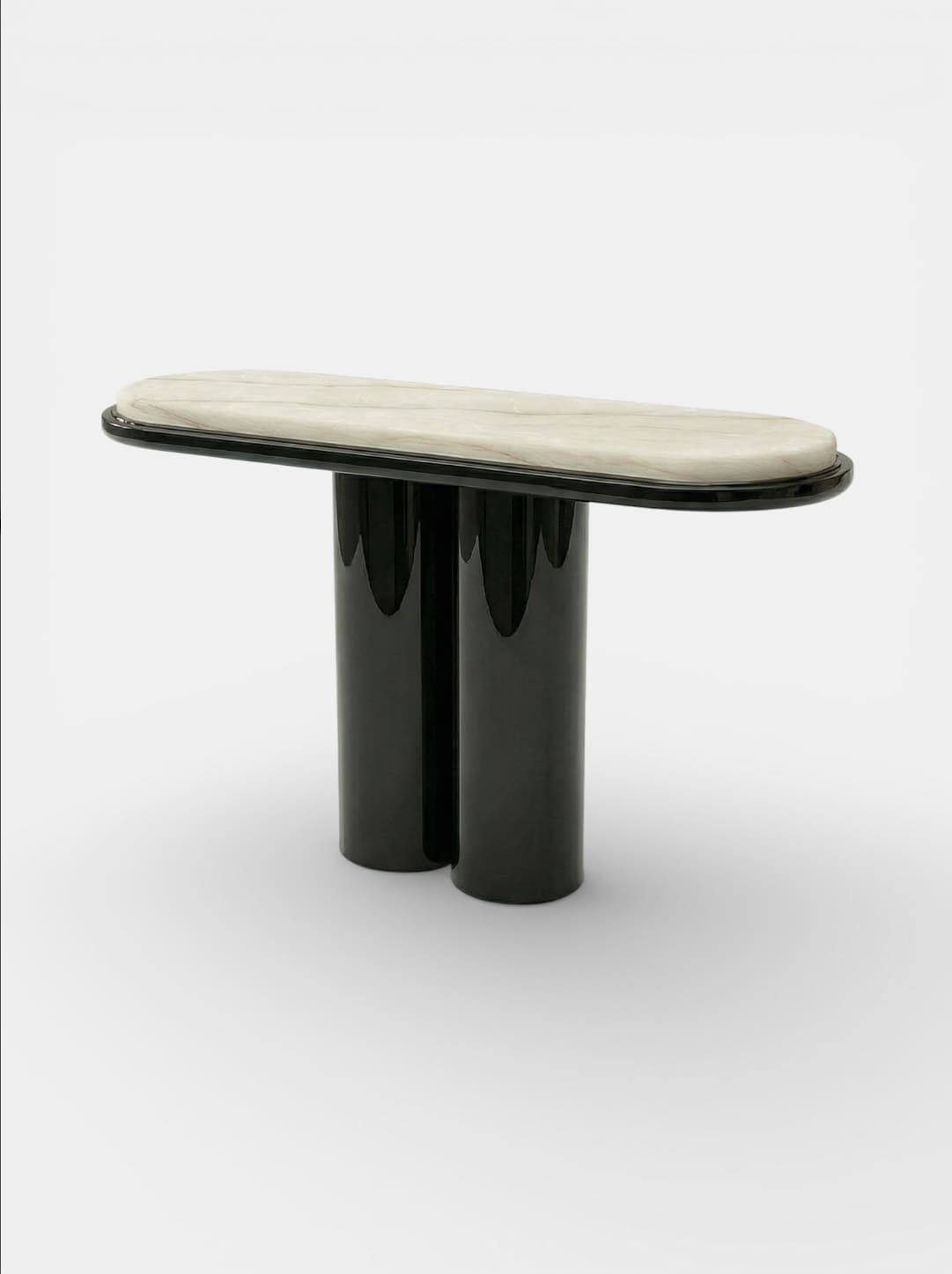 Console IDA BLACK LACQUERED & IVORY ONYX CONSOLE MARBERA