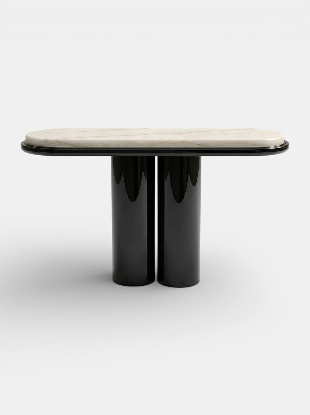 Console IDA BLACK LACQUERED & IVORY ONYX CONSOLE MARBERA