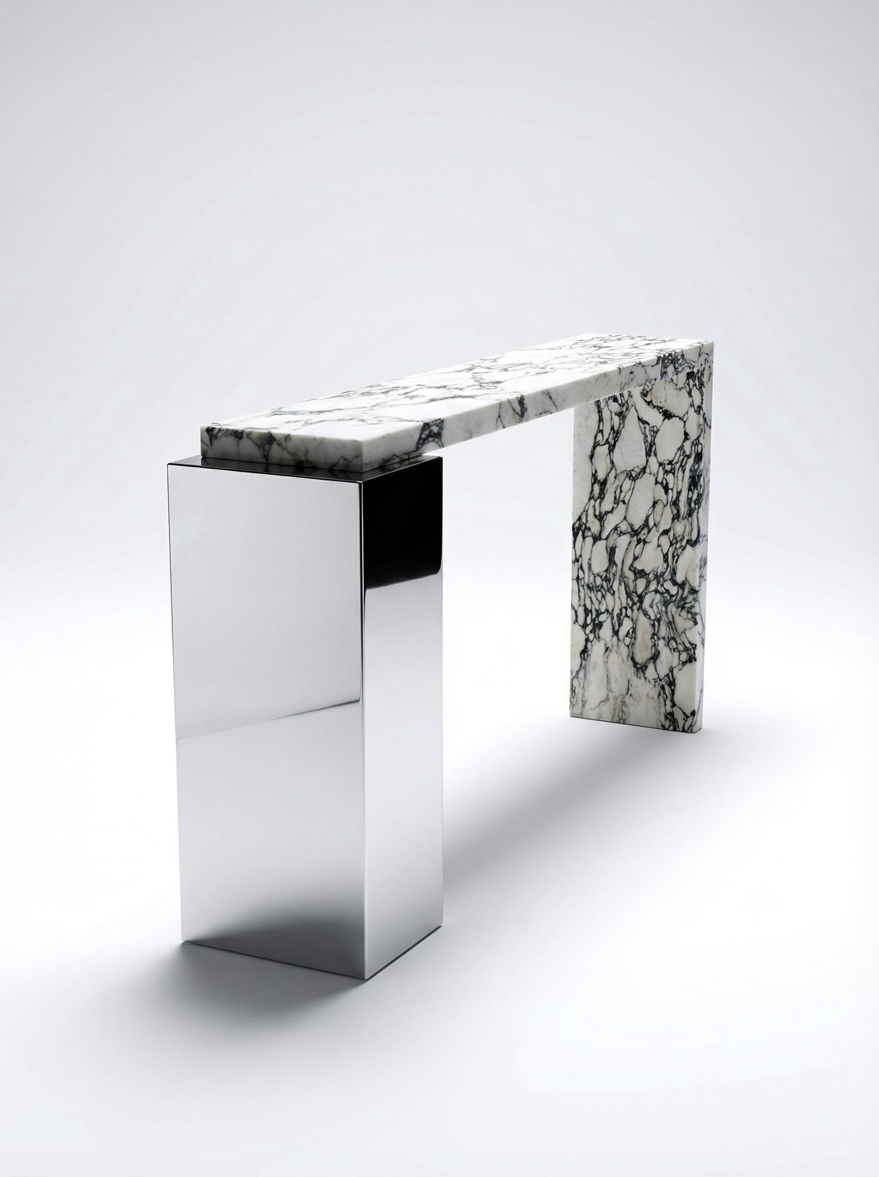 Console Table JILL CALACATTA VIOLA MARBLE & INOX CONSOLE MARBERA