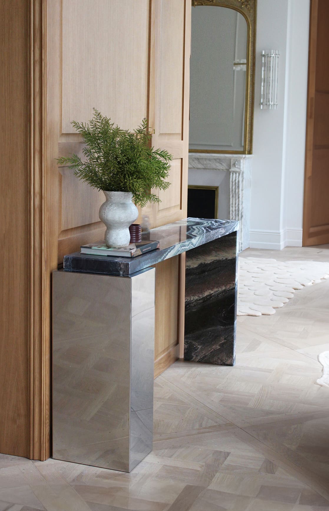 Console Table JILL CONSOLE CIPOLINO MARBLE & INOX MARBERA
