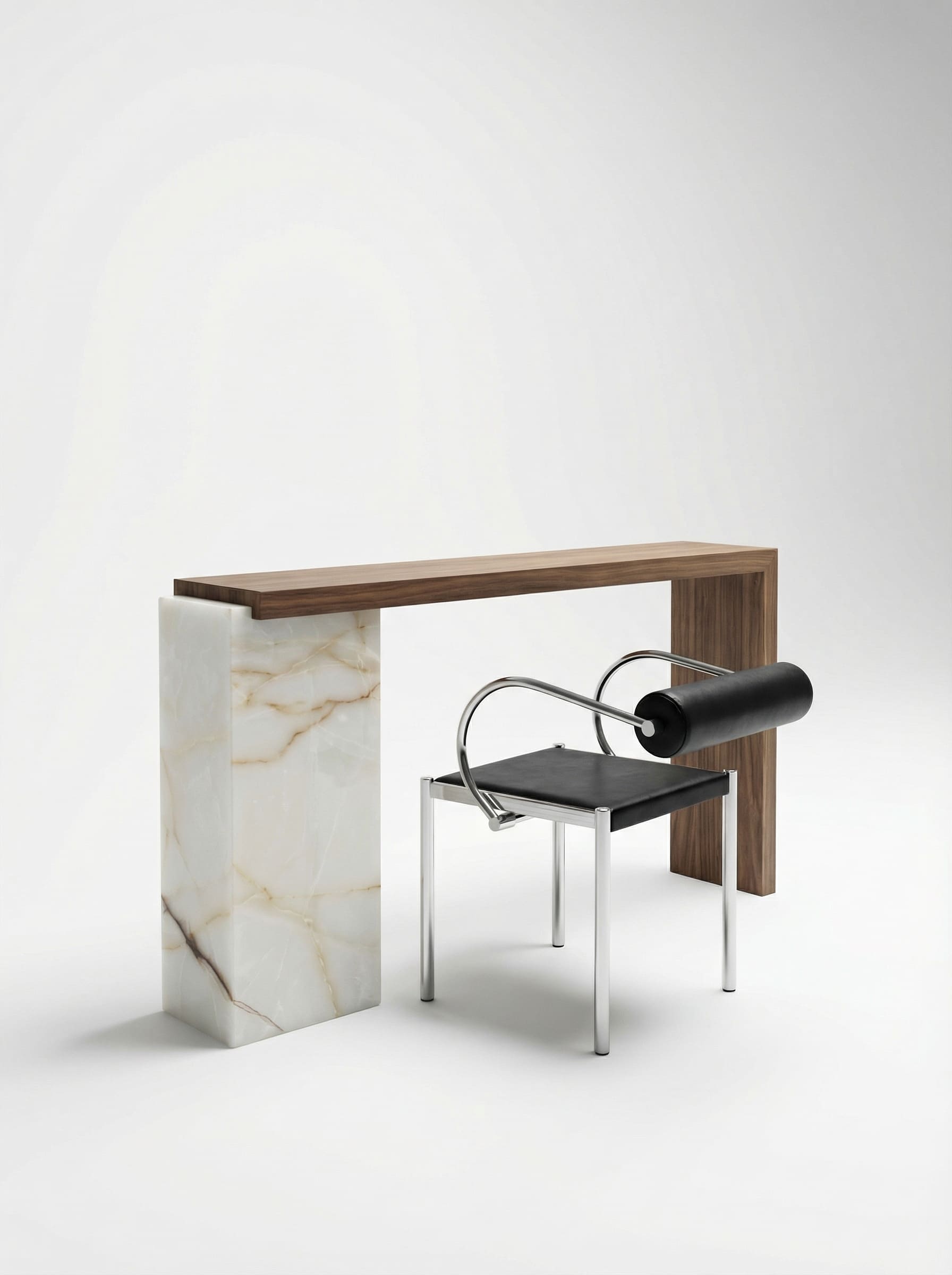 Console Table JILL WOOD & SHELL ONYX CONSOLE MARBERA