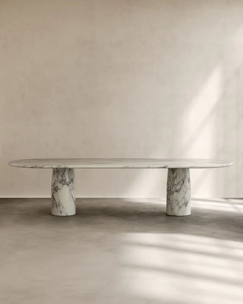 Dining Table Arabescato Marble ISOLA TABLE IV PALOMA EDITIONS