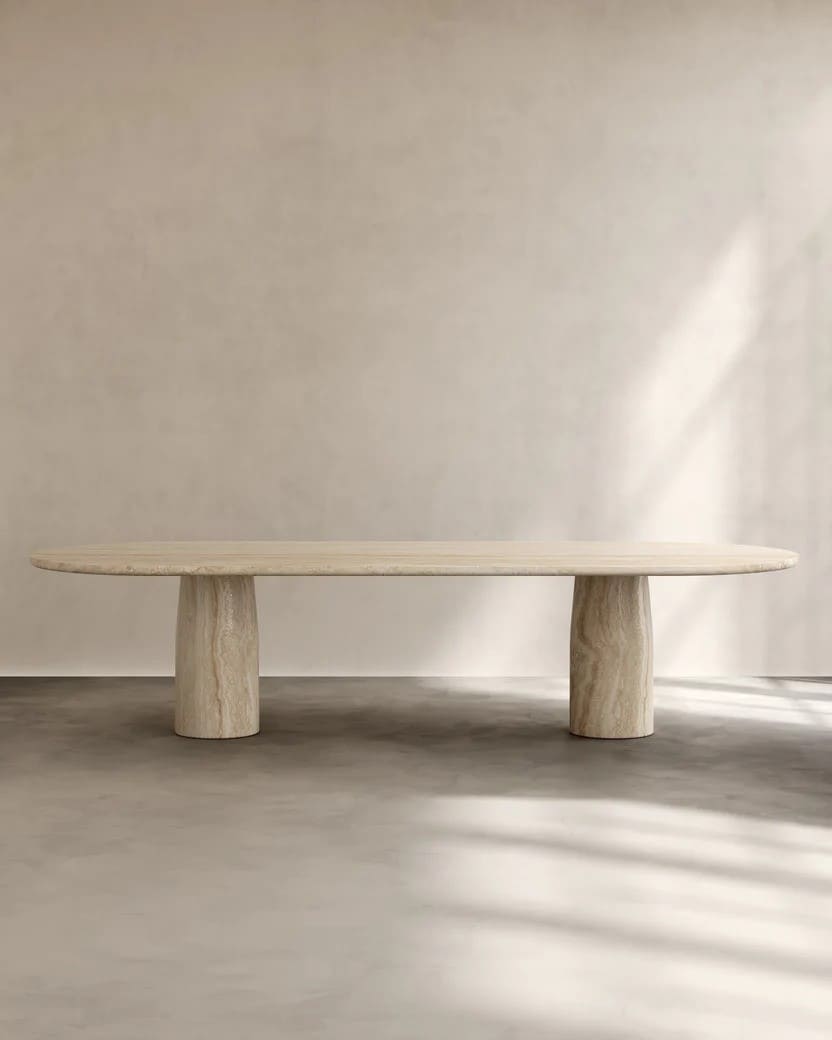 Dining Table Classico Alabastrino Travertine ISOLA TABLE IV PALOMA EDITIONS