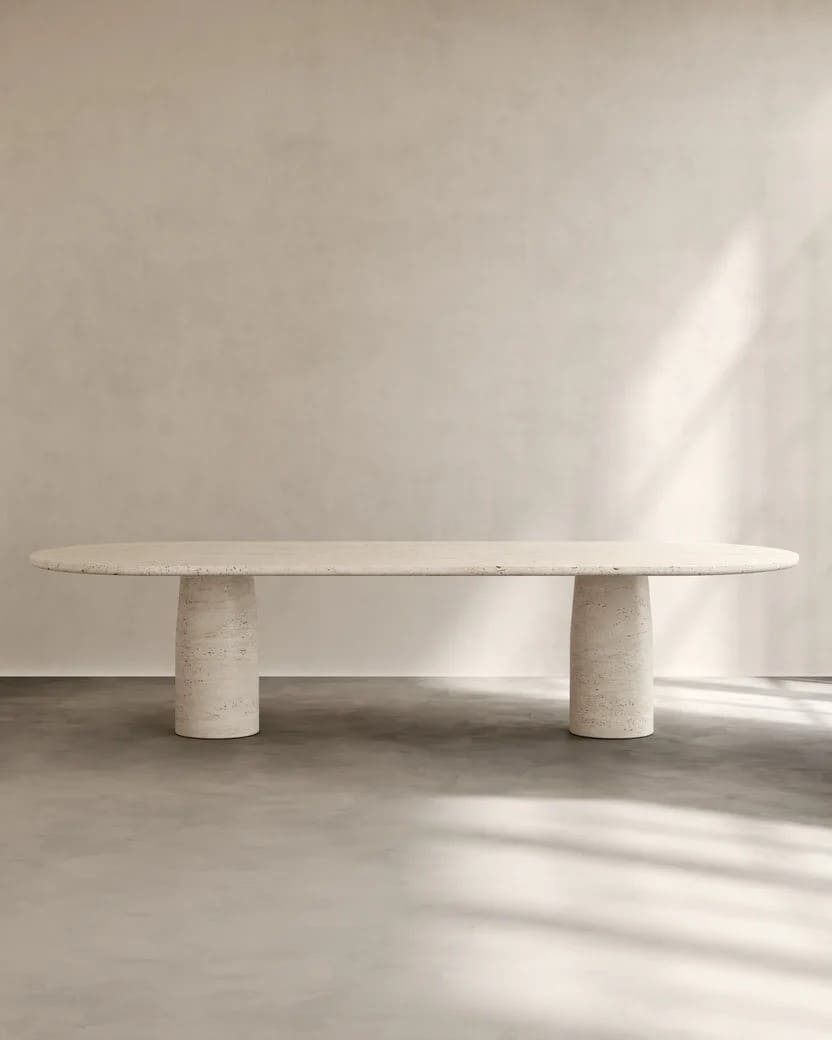 Dining Table Navona Travertine ISOLA TABLE IV PALOMA EDITIONS