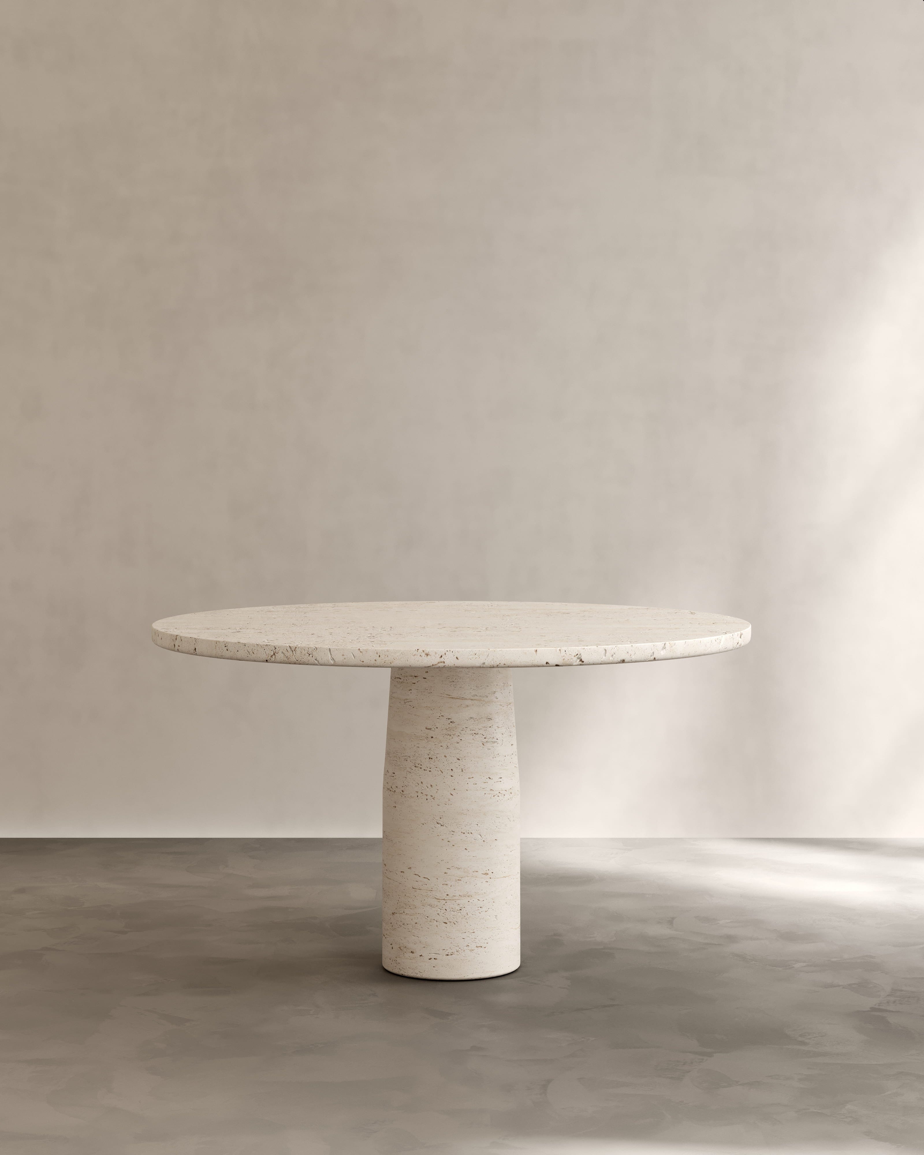 Dining Table Ø 90 cm x H 75 cm / Navona Travertine ISOLA DINING TABLE PALOMA EDITIONS