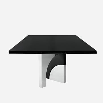 Dining Table Polished Steel UTOPIA | DARK OAK DINING TABLE INSIDHERLAND
