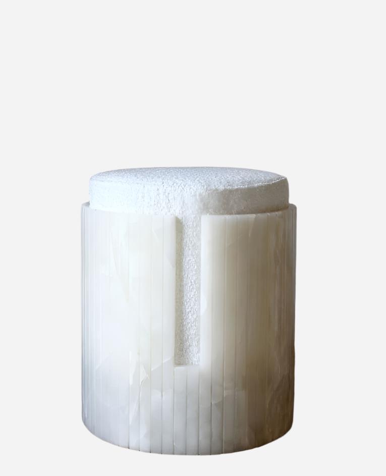 Stool WHITE ONYX DOLCE STOOL MARBERA