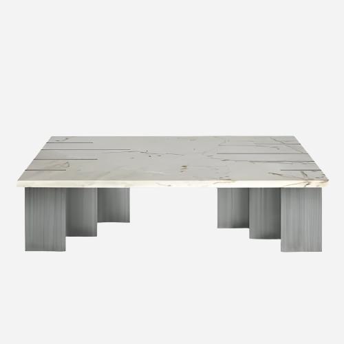 Coffee Table PIANIST | ESTREMOZ MARBLE COFFEE TABLE Estremoz marble and brushed steel with matt varnish INSIDHERLAND