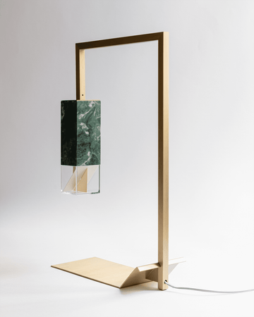 Lamp/ Two - Solid Marble | Table Lamp Green Alps Marble GAIA'S ROOTS