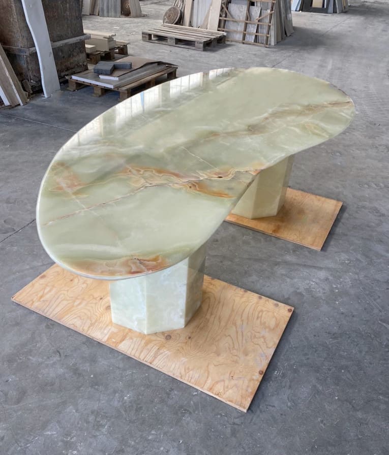 Dining Table JORDAN DINING TABLE Green Onyx MARBERA