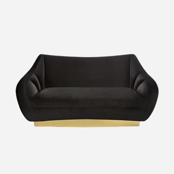 Sofa FIGUEROA | 2 SEAT SOFA Bright velvet ref. onyx - brushed brass INSIDHERLAND