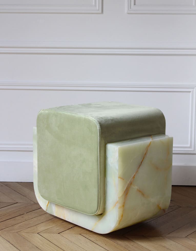 Stool GREEN ONYX OGGI STOOL MARBERA