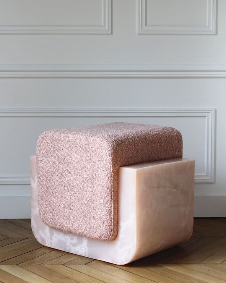 Stool PINK ONYX OGGI STOOL MARBERA