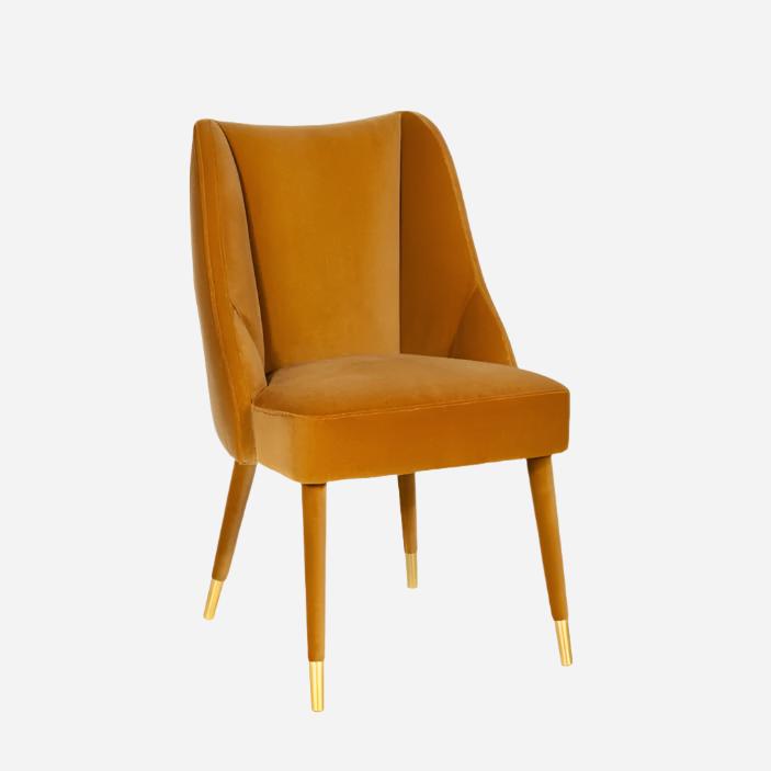 Dining Chair FIGUEROA | DINING CHAIR Cotton velvet ref. 0166 - polished brass INSIDHERLAND