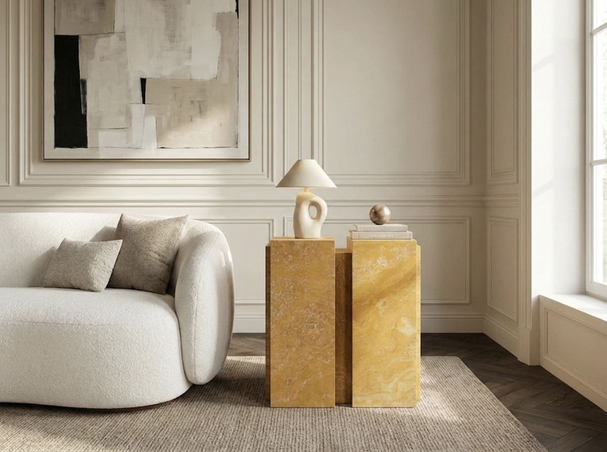 FORMAMINIMA SOLID/ONE DOUBLE 01 - YELLOW STRIPE SERIES Side Table