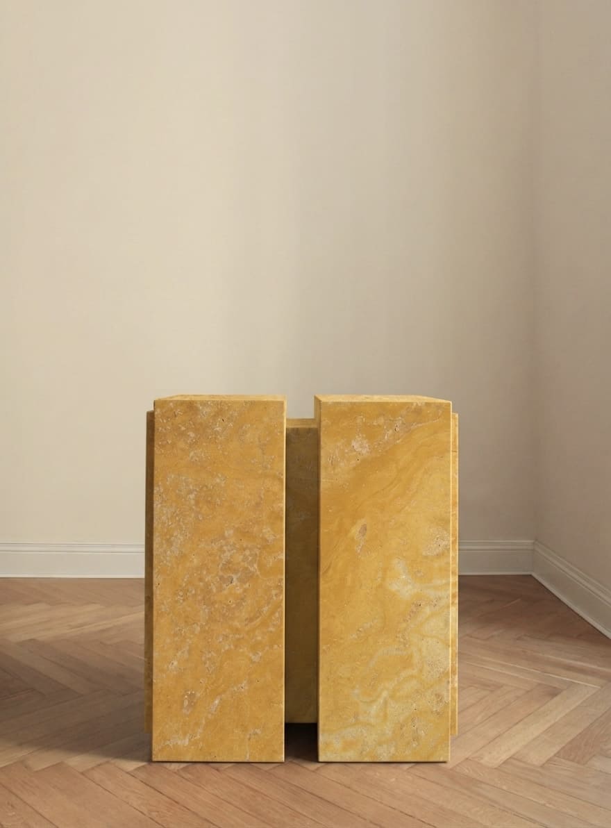 FORMAMINIMA SOLID/ONE DOUBLE 01 - YELLOW STRIPE SERIES Side Table