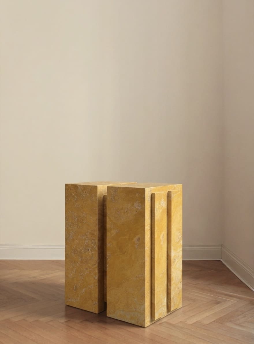 FORMAMINIMA SOLID/ONE DOUBLE 01 - YELLOW STRIPE SERIES Side Table