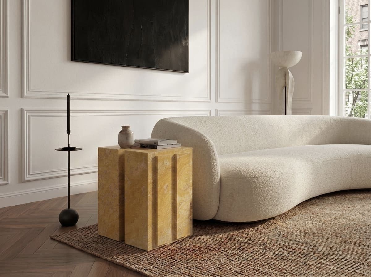 FORMAMINIMA SOLID/ONE DOUBLE 01 - YELLOW STRIPE SERIES Side Table