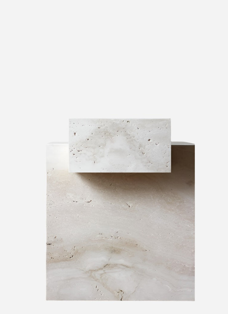 Table Copy of GAIA WHITE ONYX AND TRAVERTINE TABLE MARBERA