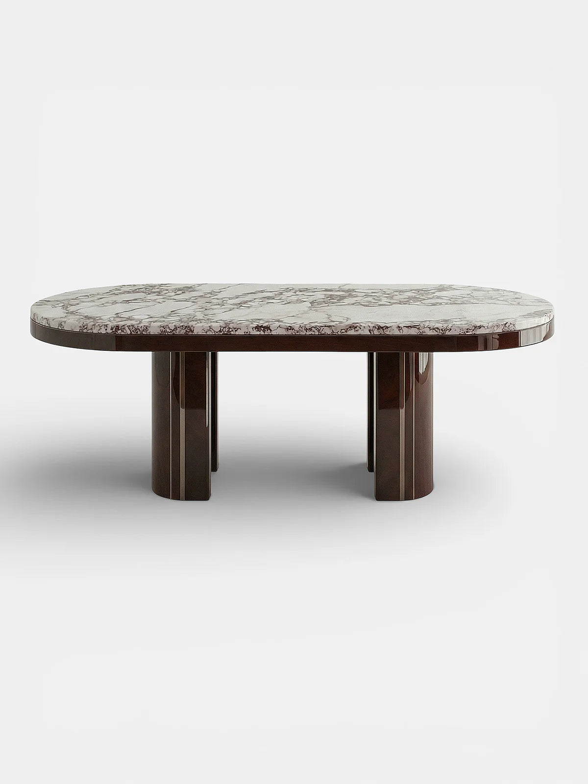 GIO BROWN & CALACATTA VIOLA MARBLE DINING TABLE