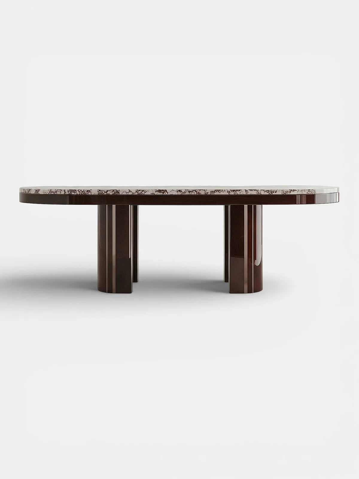 GIO BROWN & CALACATTA VIOLA MARBLE DINING TABLE