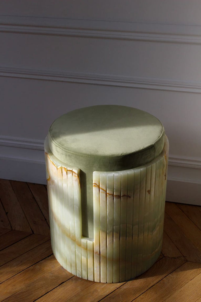 Stool GREEN ONYX DOLCE STOOL MARBERA