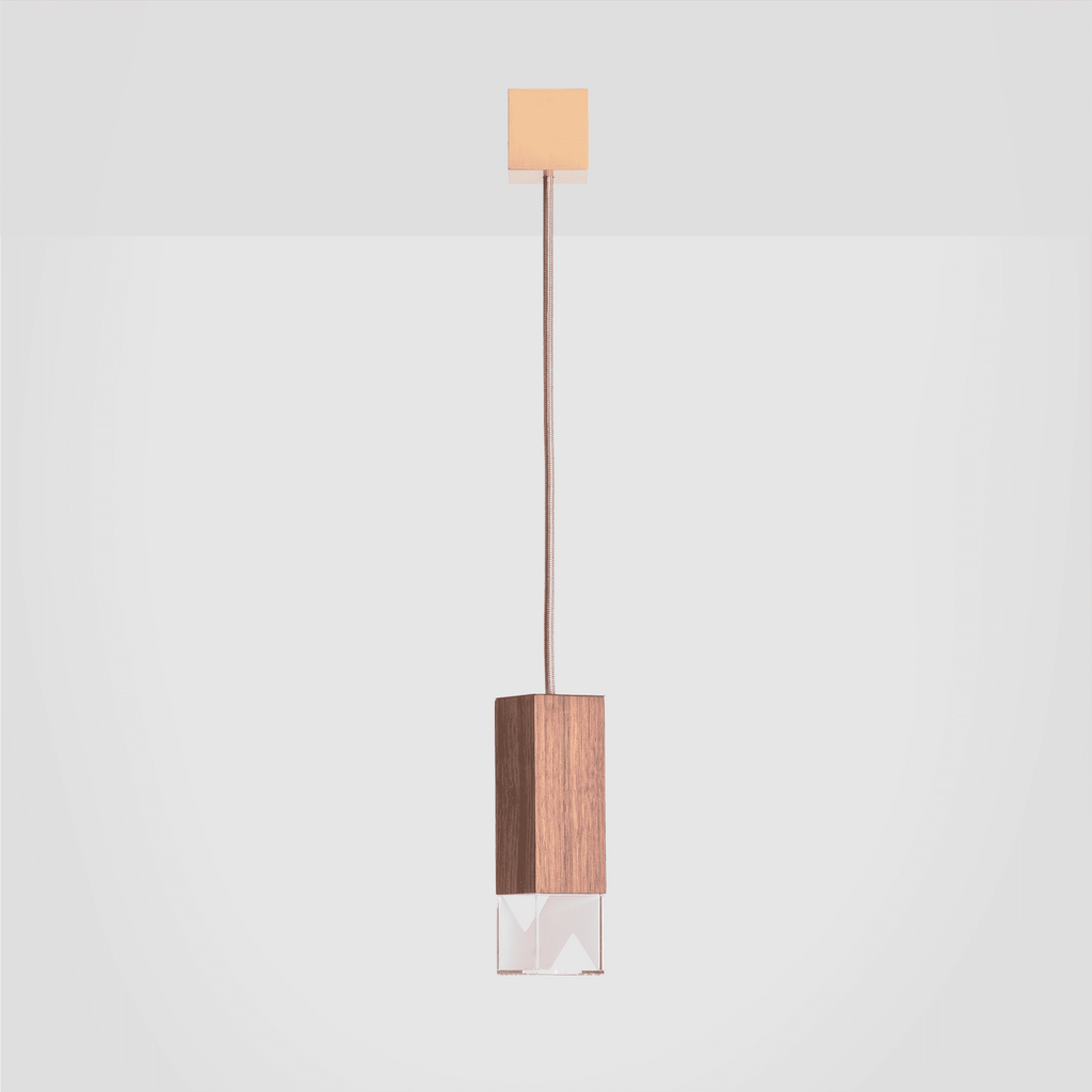 Pendant Lamp LAMP/ONE - CANALETTO WALNUT WOOD | SINGLE SUSPENSION FORMAMINIMA