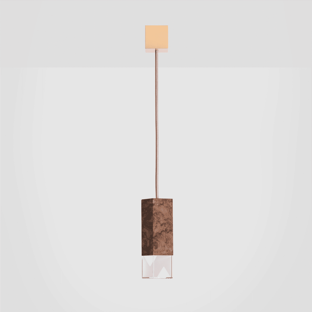 Pendant Lamp LAMP/ONE - WALNUT BRIARWOOD. | SINGLE SUSPENSION FORMAMINIMA