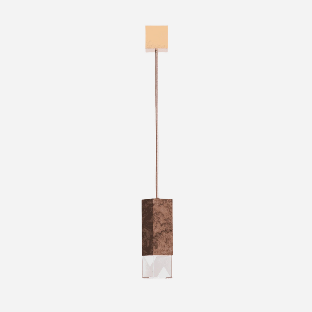 Pendant Lamp LAMP/ONE - WALNUT BRIARWOOD. | SINGLE SUSPENSION FORMAMINIMA