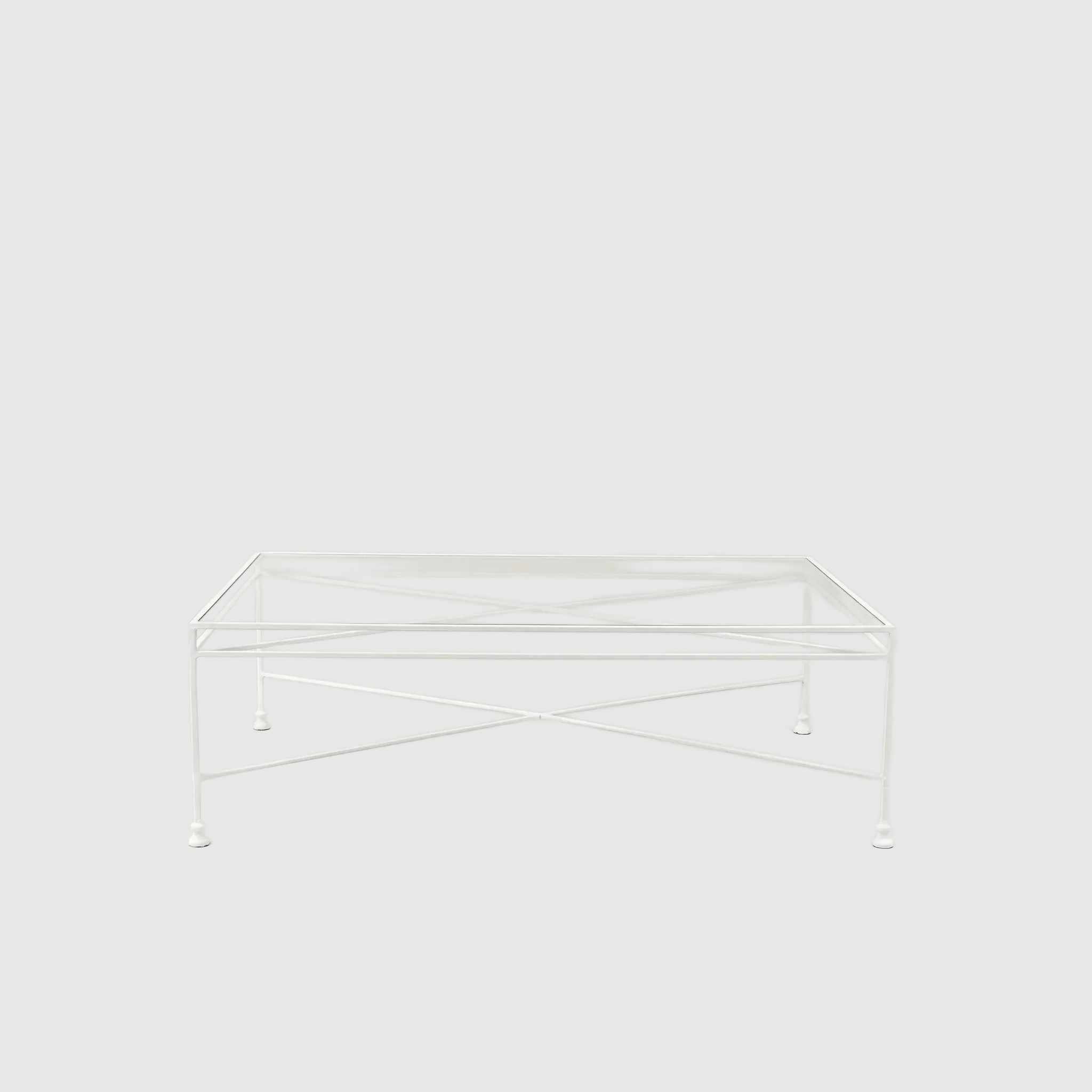 HOUSE OF LÉON PROVENCE OUTDOOR GLASS RECTANGULAR COFFEE TABLE | WHITE FRAME Outdoor Coffee Table