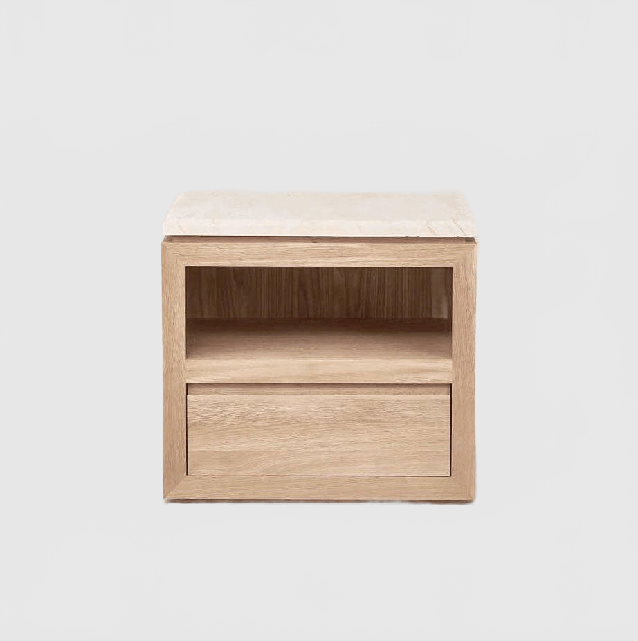 HOUSE OF LÉON SOFITA MARBLE NIGHTSTAND | WHITE OAK Bedside Table