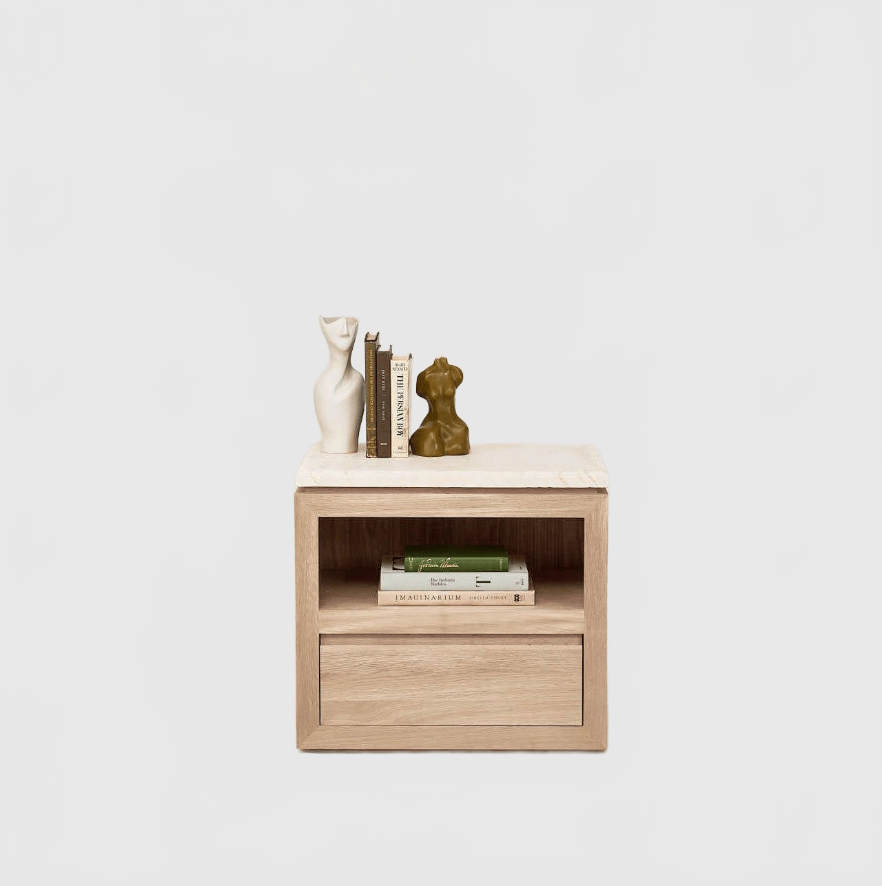 HOUSE OF LÉON SOFITA MARBLE NIGHTSTAND | WHITE OAK Bedside Table