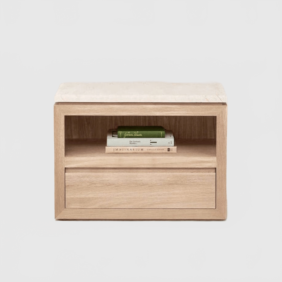 HOUSE OF LÉON SOFITA MARBLE NIGHTSTAND | WHITE OAK Bedside Table